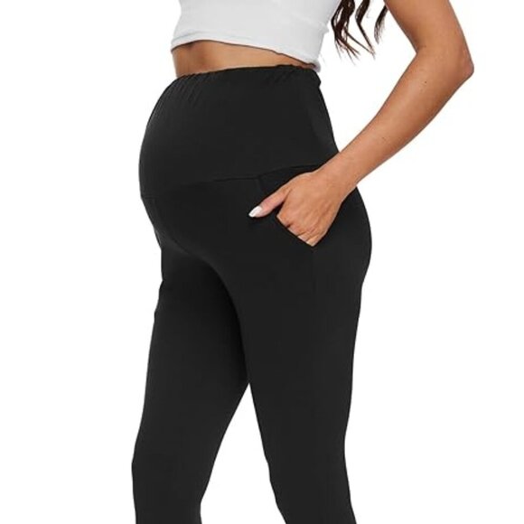 NEW Amazon Essentials Women's Maternity Full Length Leggings Black - Picture 1 of 9